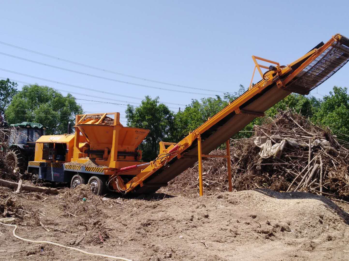 JP5000 Horizontal Grinder Diesel Drive Large Timber Processing Site