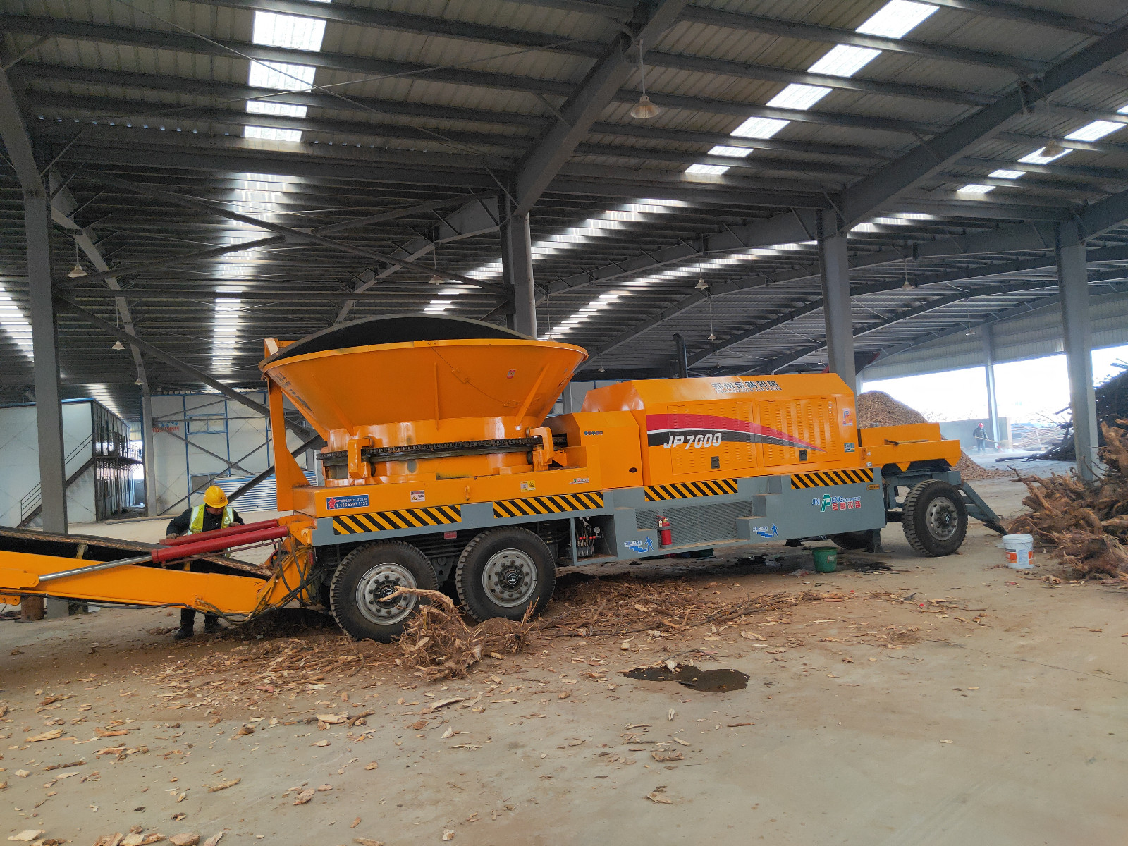 JP7000 Horizontal Grinder Diesel Drive Heavy Duty Biomass Processing Site